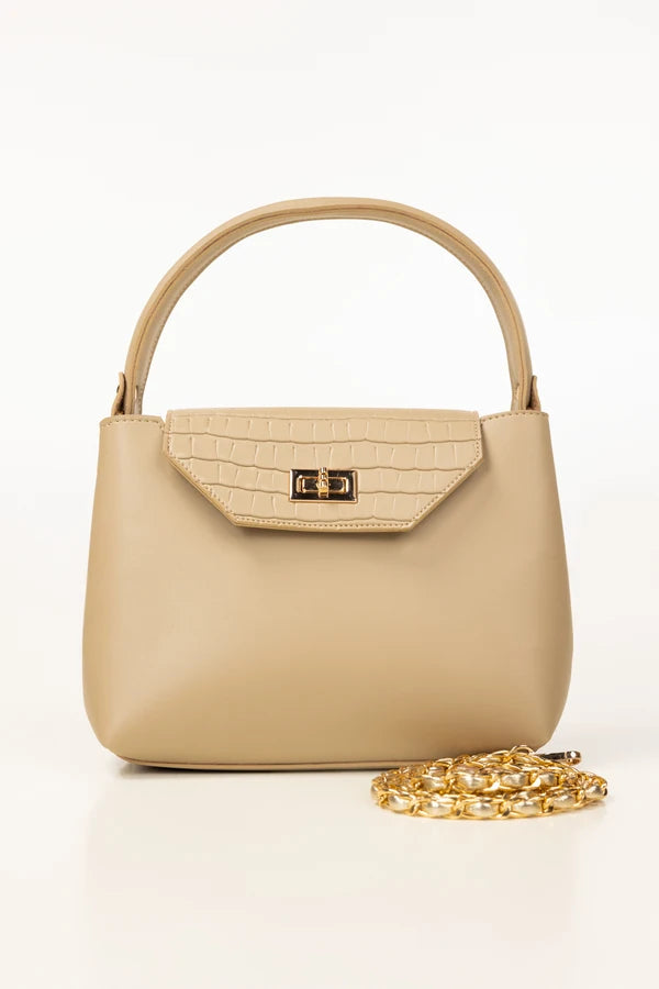 Beige Handbag IBS-HDB25-004